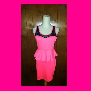 Pink Dress w/Sheer Slit in Back